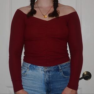 Hollister Burgundy Long Sleeve Top - Size M